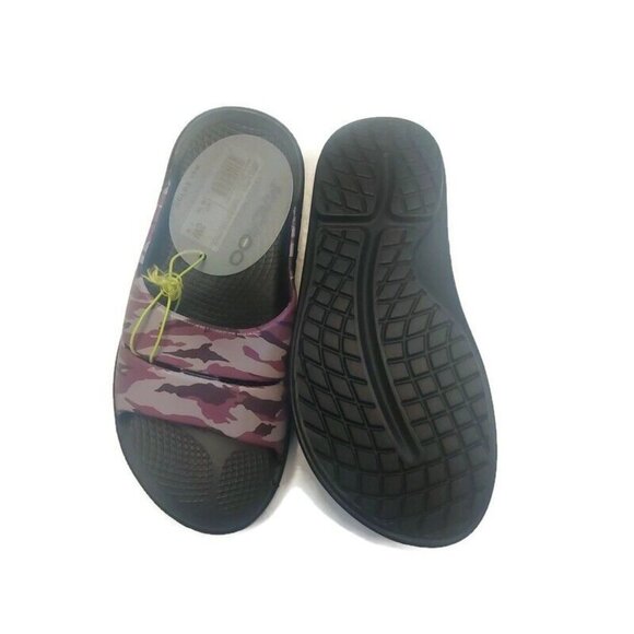 OOFOS Ooahh Limited Recovery Slide Womens Size 5 Pool Sandal Purple Camo - Picture 9 of 11